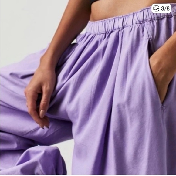 EUC Free People To The Sky Parachute Pants Size Large in Lavender. - Picture 4 of 4